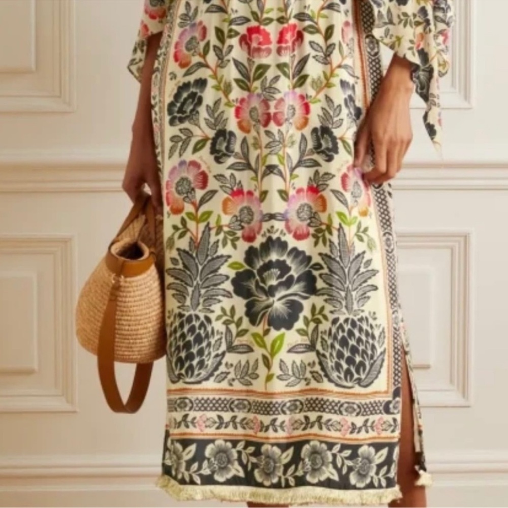 Farm Rio Romantic Garden Floral High-Neck Maxi Dress - Picture 4 of 13